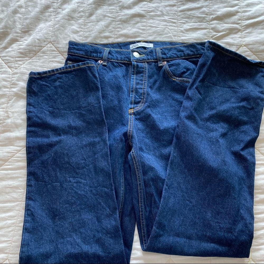 High waisted straight jeans